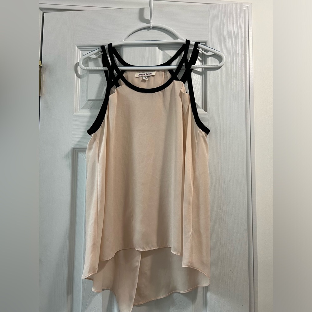 Pink and black tank